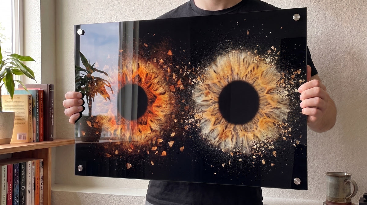 Acrylic print with two irises